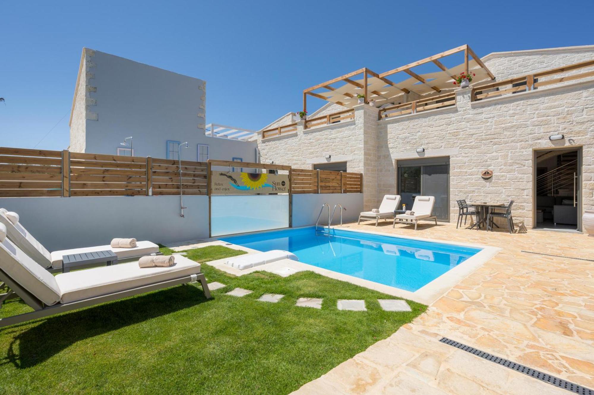 Sun Flower Villas With Sea View Agia Marina Eksteriør billede