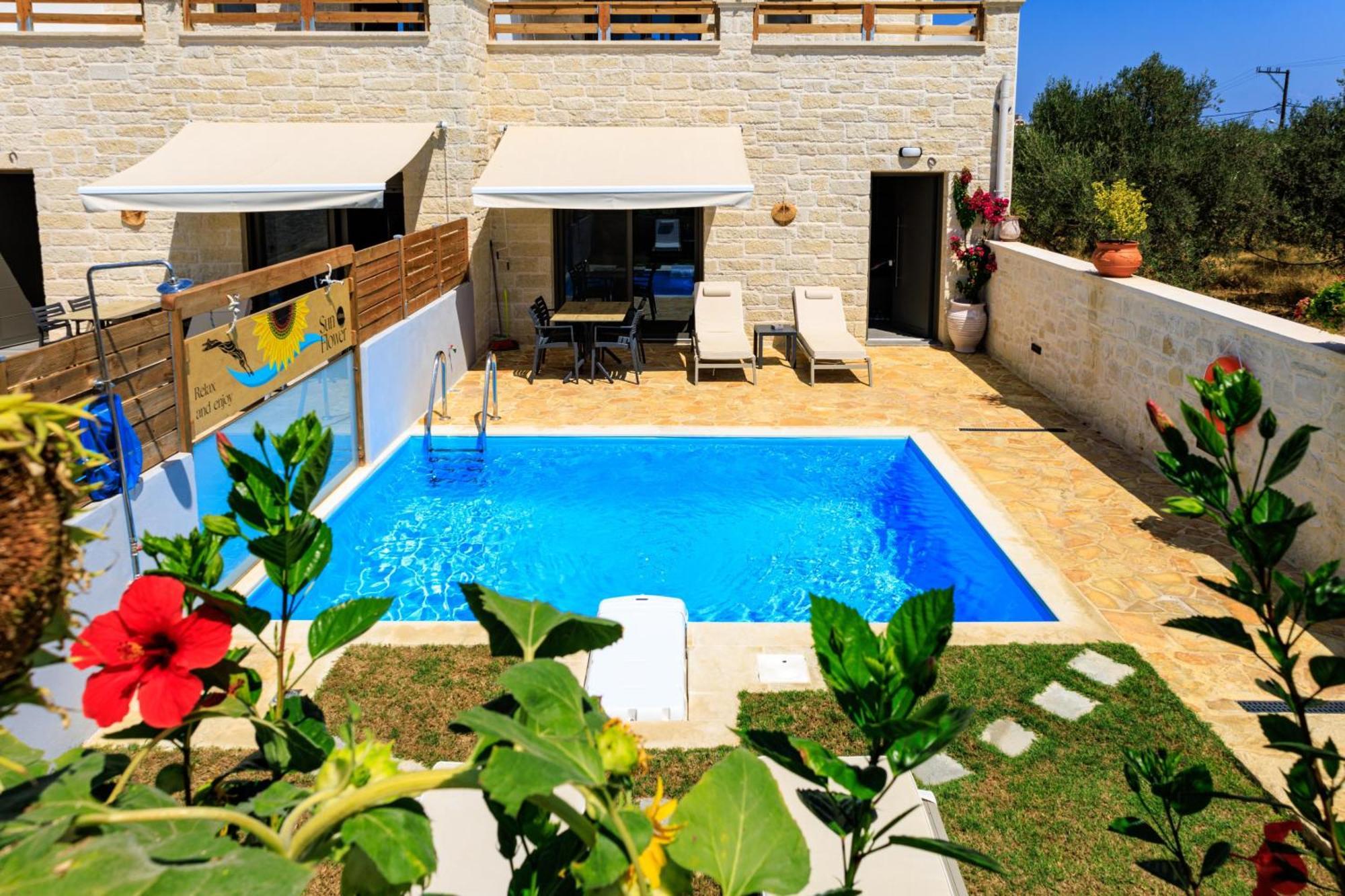 Sun Flower Villas With Sea View Agia Marina Eksteriør billede